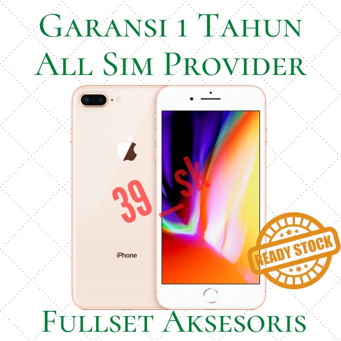 iphone 8 Plus 64GB/256gb black gold silver red Fullset mulus ori bergaransi-2