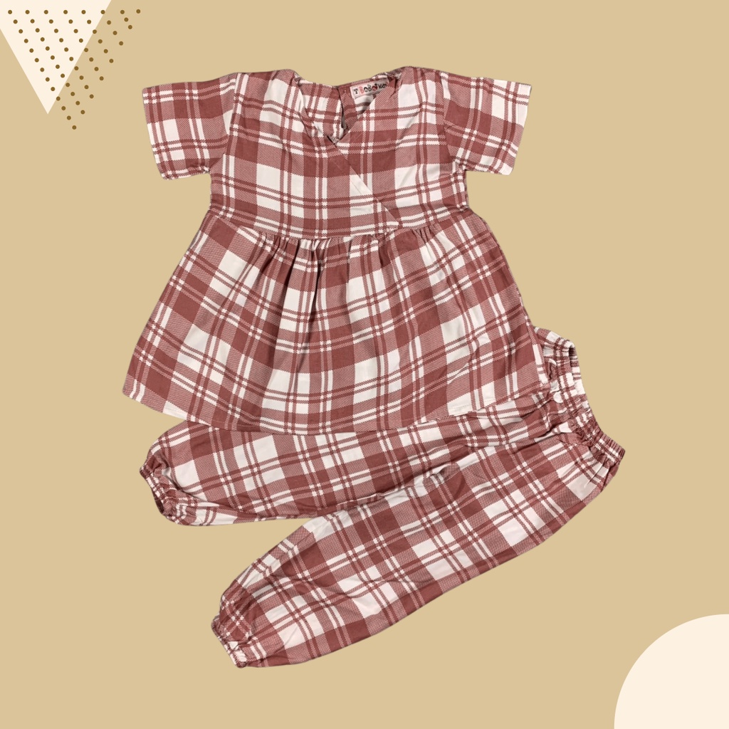 2-6 TH SETELAN ANAK PEREMPUAN KIMMY ONE SET ANAK RAYON  by BOBO KIDS-Dusty square