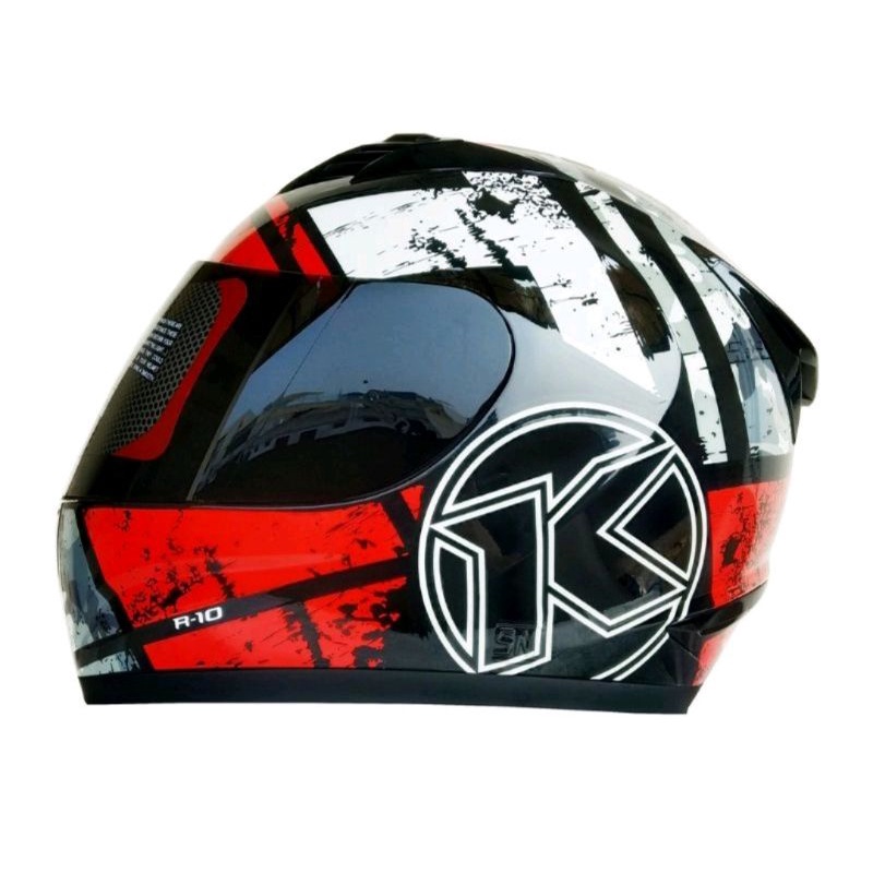 HELM KYT R10 PAKET GANTENG SERI 3 BLAK/RED ORIGINAL-1