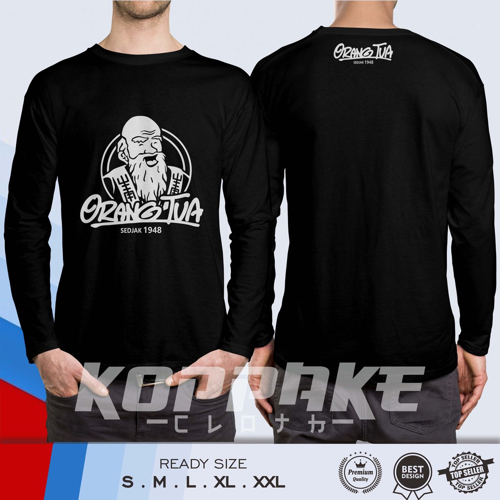 Kaos Cap Orang Tua Anggur Merah Lengan Panjang Baju Distro