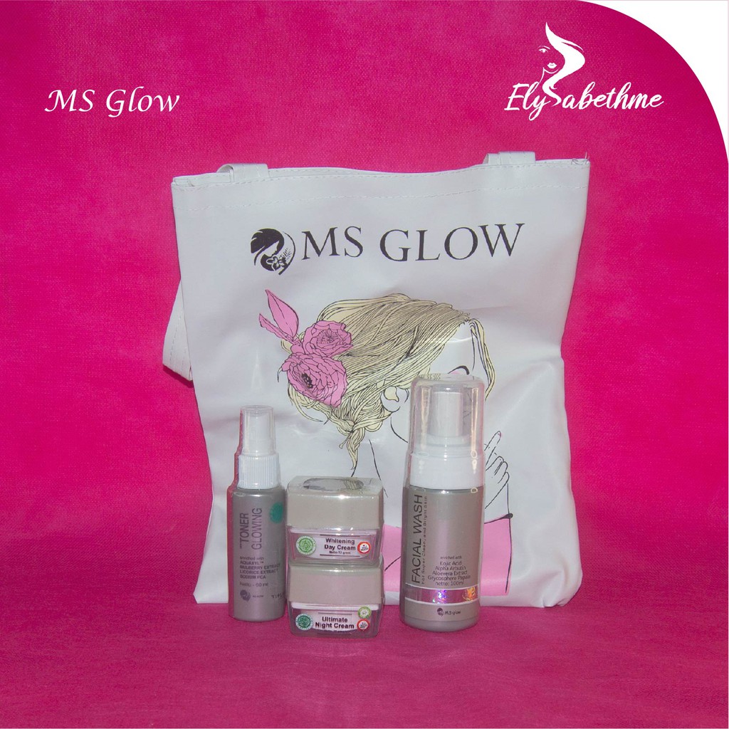 ✿ELYSABETHME✿ Paket MS GLOW glowing dan mencerahkan set glowing skincare memperbaiki skin barrier untuk kulit normal kering berminyak berjerawat flek