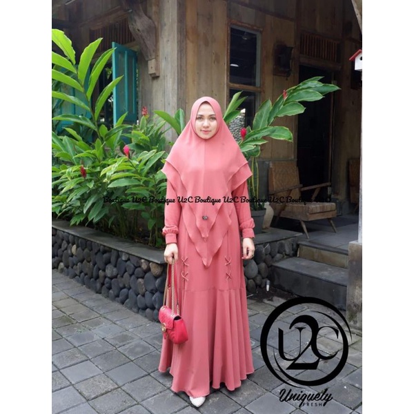 Baju Gamis Set Syari Wanita Perempuan Muslim by U2C