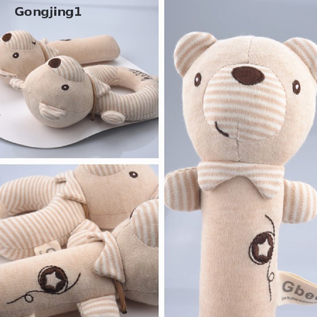 Gongjing1 Mainan Rattle Genggam Bayi Bentuk Boneka Plush Kartun Hewan Lucu