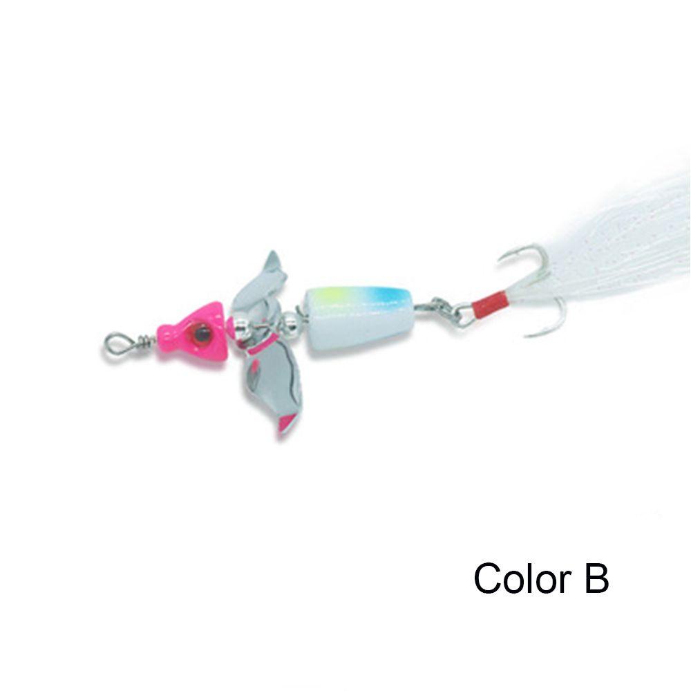 Suyo Umpan Pancing Panas Rotasi 360derajat Metal Feather Treble Hook Spoon Spinner