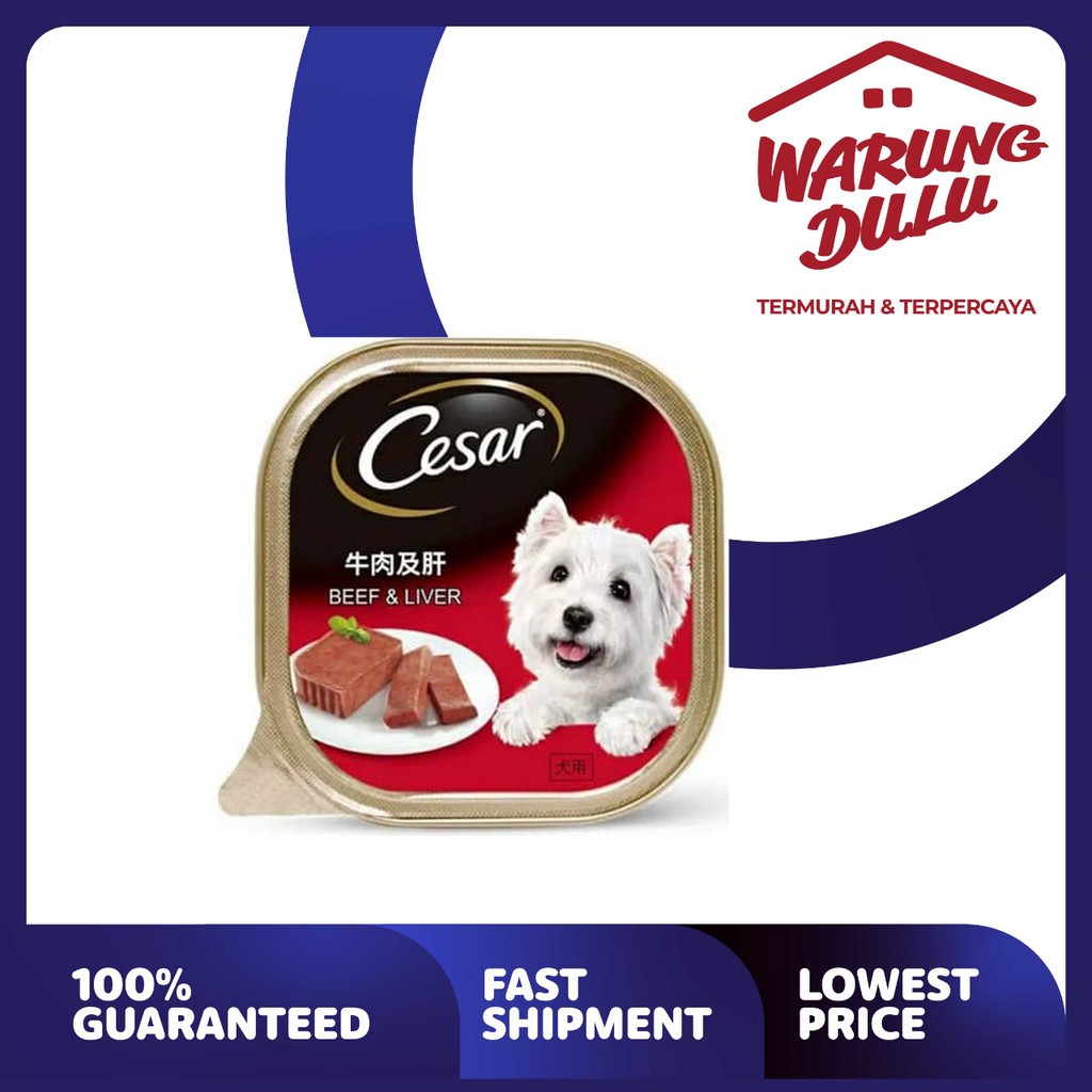 MAKANAN ANJING CESAR BEEF &amp; LIVER 100GR