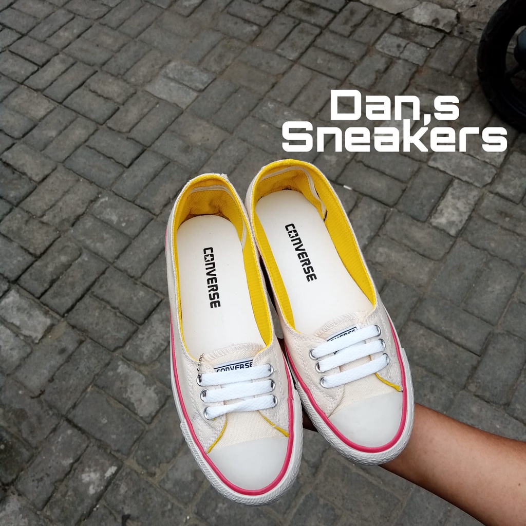 Sepatu converse korea pendek wanita putih wanita korea flat sneaker wanita kets santai
