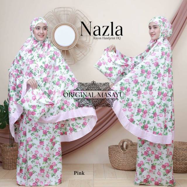 NAZLA MUKENA_RAYON HANDPRINT HQ_FREE TAS_ORIGINAL MASAYU