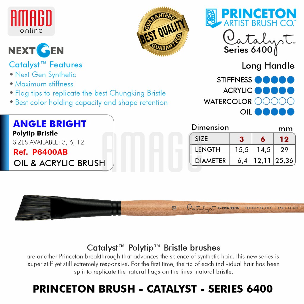 

Kuas PRINCETON Catalyst Synthetic LH Brush - Angle Bright - Pilih Ukuran