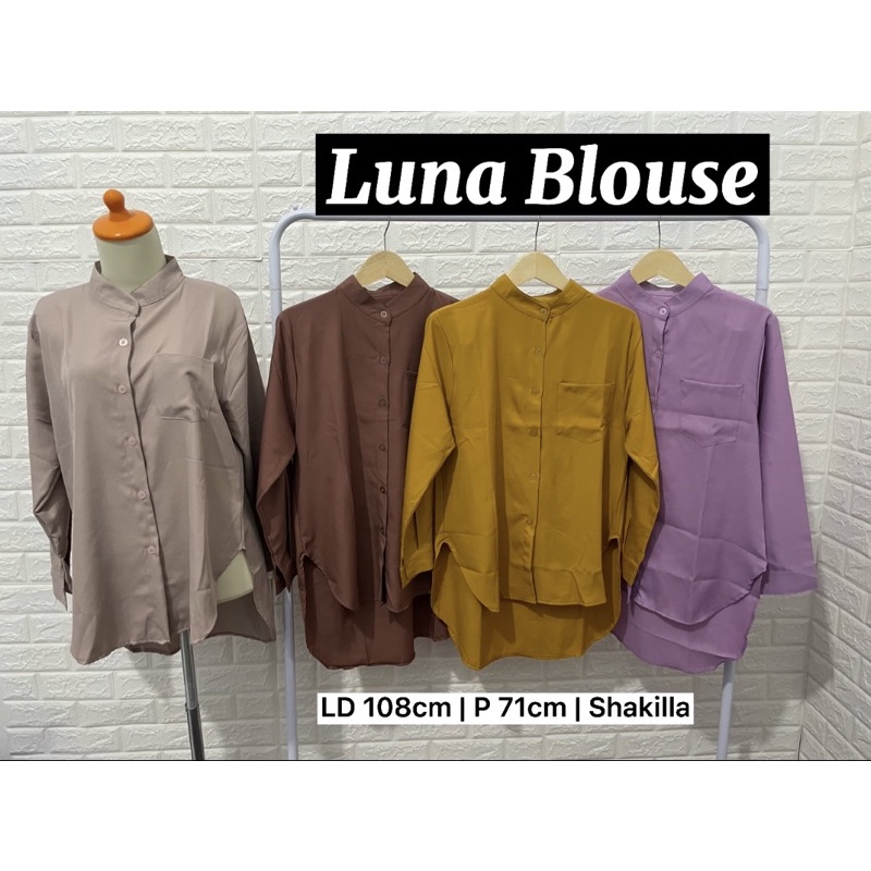 LUNA BLOUSE - KEMEJA POLOS  WANITA FIT TO XL