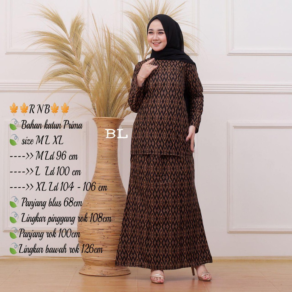 Setelan RnB Batik Baju Kurung Seragam Guru Pengajar Set Blus Dan Rok Katun Prima Halus Matilda #6