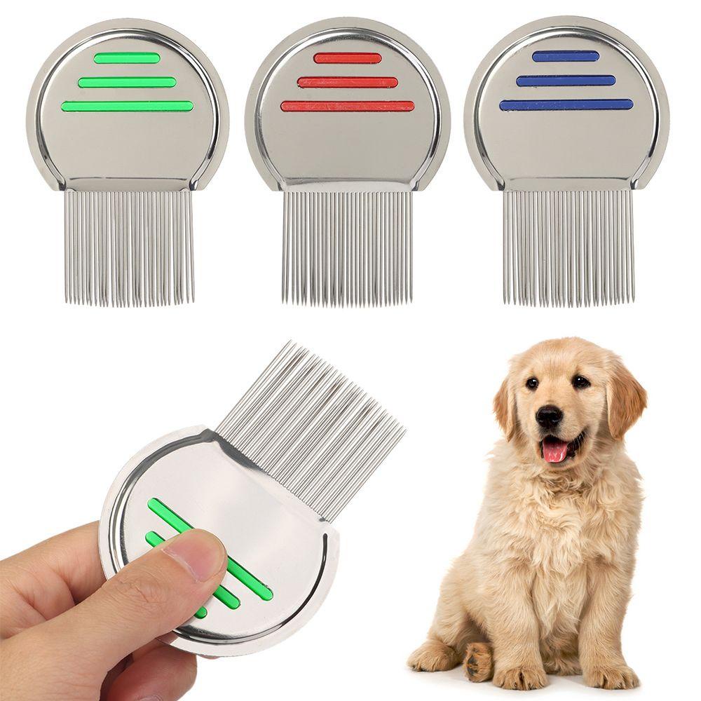 R-FLOWER Pet Hair Comb Sisir Kutu Gigi Padat Stainless Steel Nit