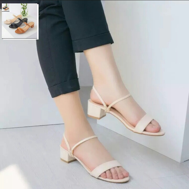 Sandal Wanita Chunky Heels 3 Cm Sendal Wanita Ter Murah PNK