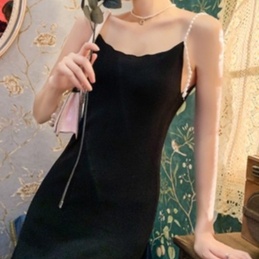 【Rozen】Elegant Retro Pearl Slip Dress 7078