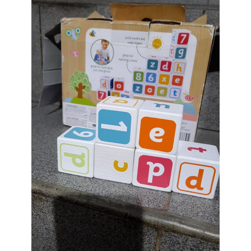 ELC alphabets wooden blocks/balok susun kayu abc/stacking wooden blocks
