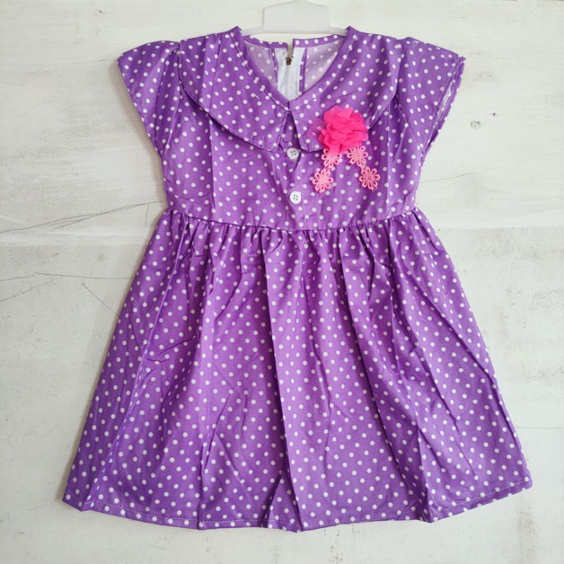 Dress anak 1 2 tahun baju anak cewek perempuan motif polka ( dress aprilia polka )