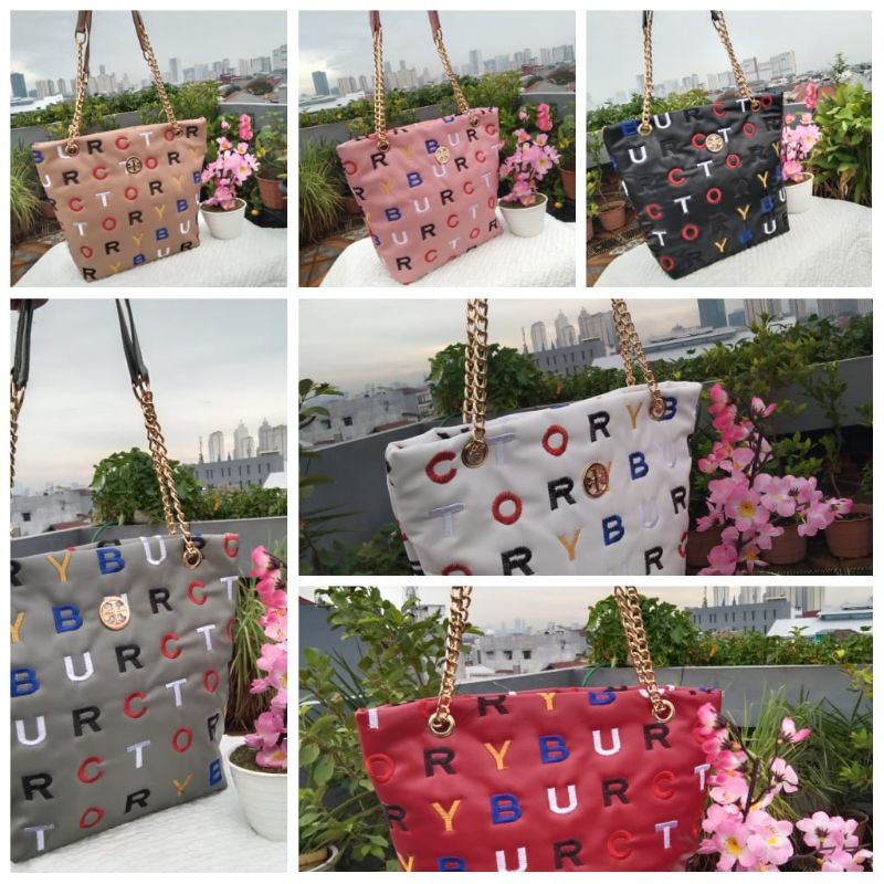 AllfazaTas,wanita Tote kuliah bordir wrna tali rantai.33x28