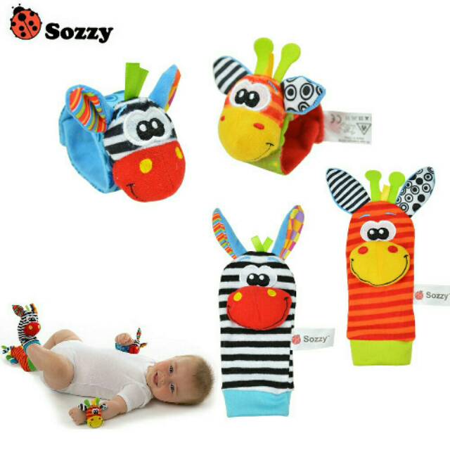 Sozzy 1pcs Rattle Gelang  bayi  Rattle dan Kaos kaki bayi  