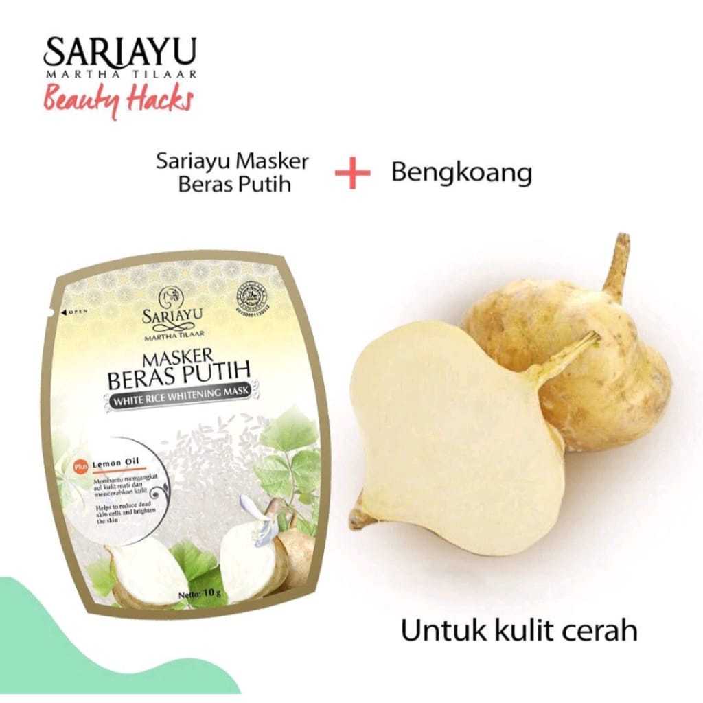 SARIAYU MASKER BERAS PUTIH 10GR FACE MASK SACHET SKINCARE WAJAH