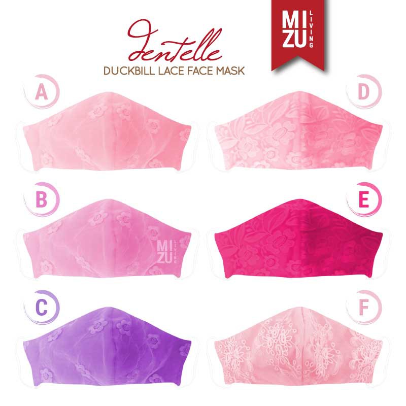 [SALE] MIZU DENTELLE Lace Face Mask Embroidery Masker Renda Kain Organza Bordir 3Ply Cuci REUSABLE