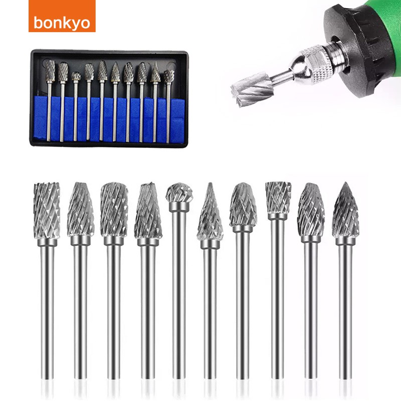 bonkyo 10PCS  Mata Bor Tuner Panjang Set 10CM Tunner Cuner Cunner Porting 3MM X 6MM - OD2