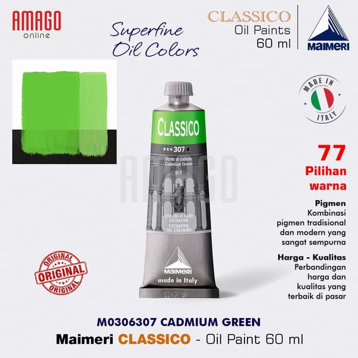 MAIMERI CLASSICO - OIL PAINT - CADMIUM GREEN - 60ML - M0306307