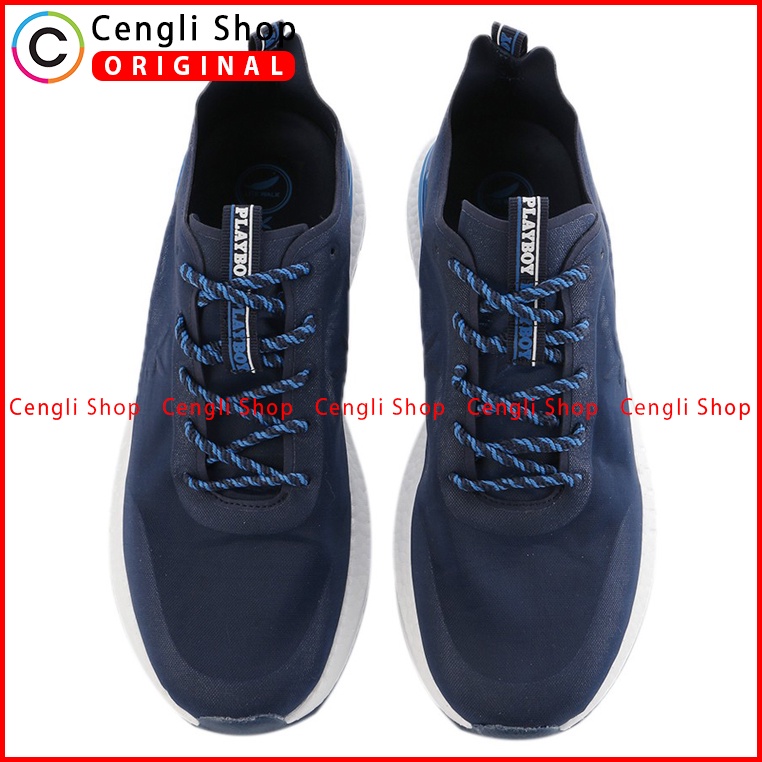 SEPATU PLAYBOY ORIGINAL SNEAKER CASUAL KETS PRIA TERBARU BIRU NAVY PL2