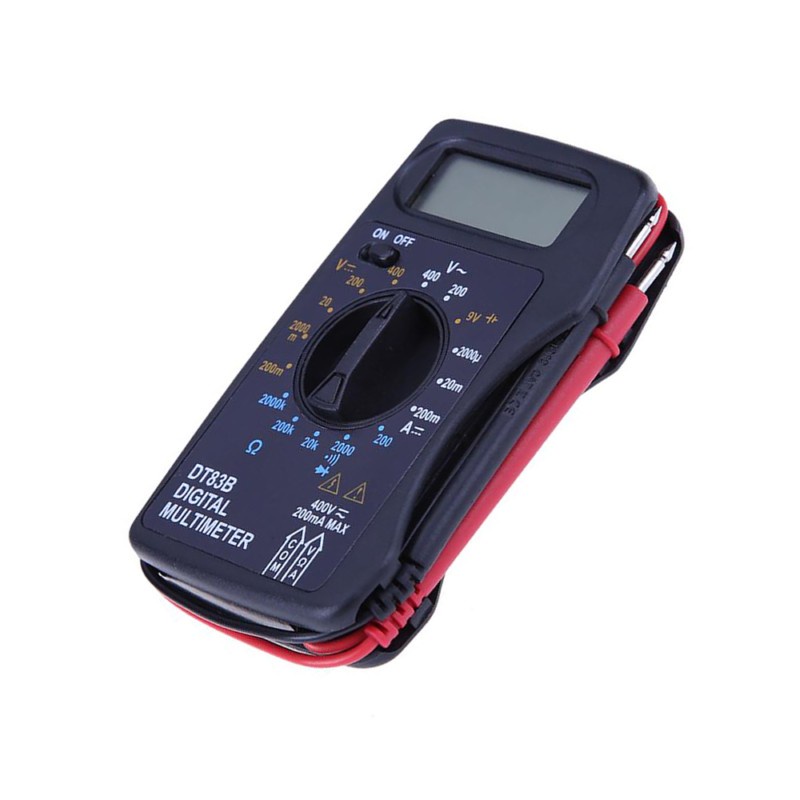 Digital Multimeter AC/DC Voltage Tester - DT83B - Black