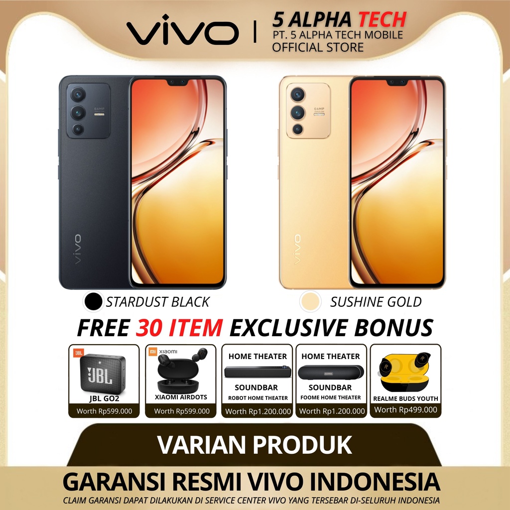 VIVO V23 5G 12/128GB ( 8GB + 4GB EXTENDED RAM ) GARANSI RESMI VIVO