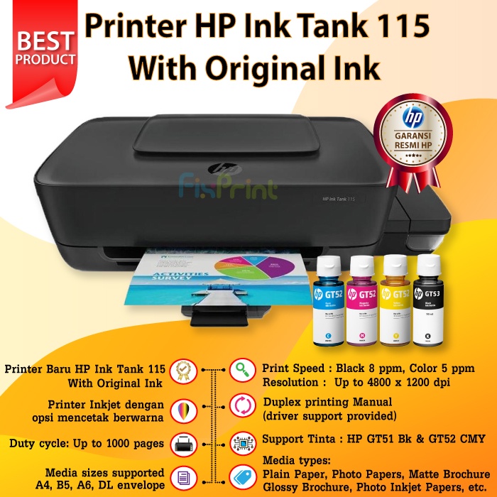 Printer Ink Tank 115 Printer Ink Tank Print Only A4 New Baru