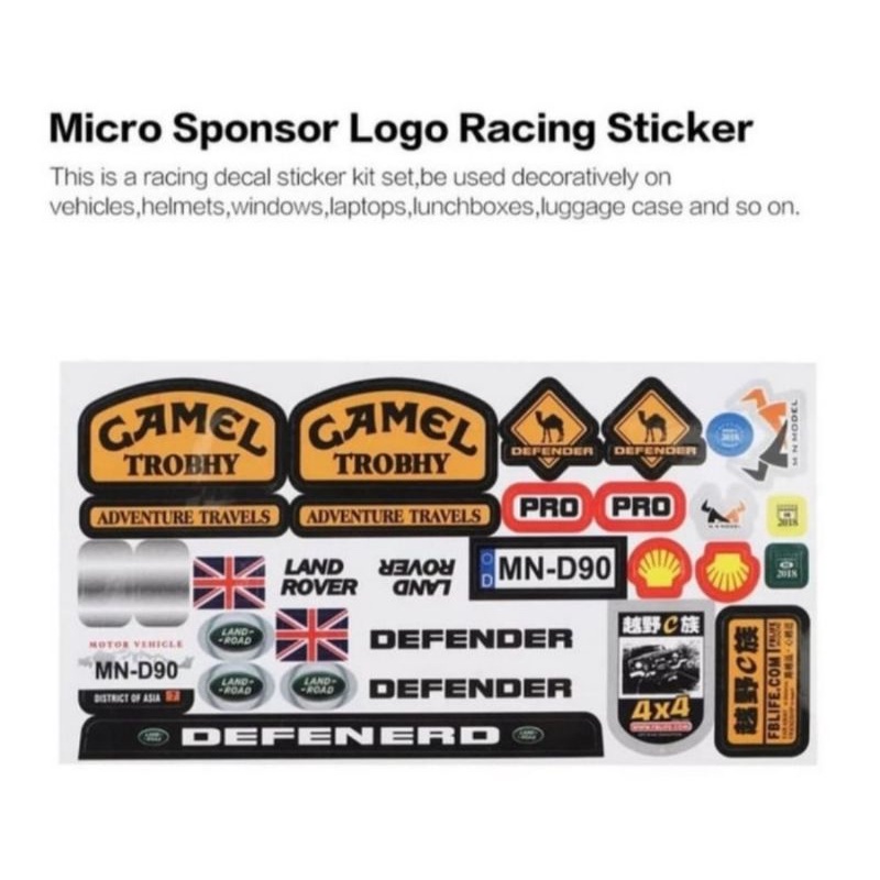ASESORIS STICKER SPONSOR MN99 MN99S D90 RC OFFROAD SCALE 1 12 1:12