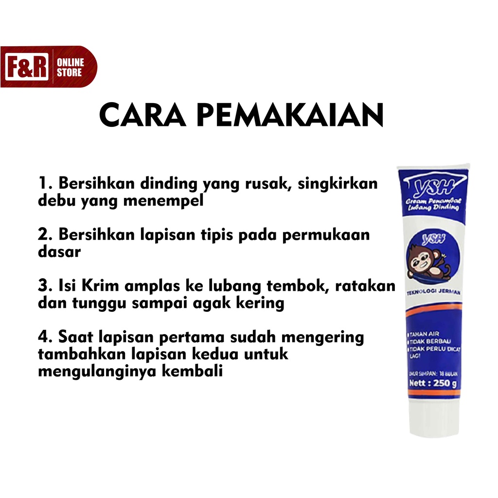 Dempul Tembok Krim Penambal Dinding Wall Repair Pasta Dempul Cream Penutup Dinding Waterproof 3 in 1