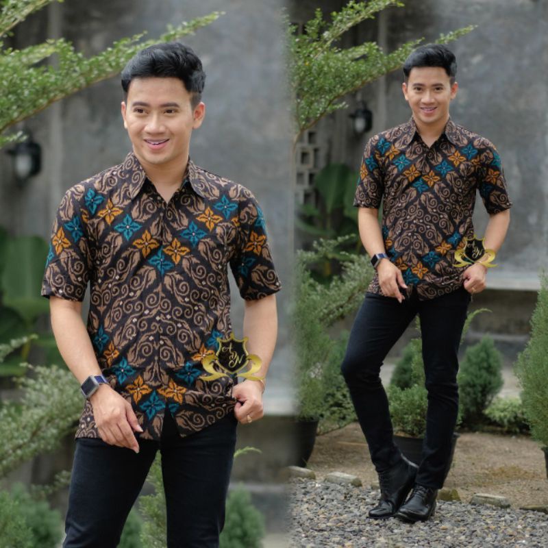 NEW ARRIVAL DISTRO BATIK PRIA BORDIR SOGAN HRB026 NOTOARTO BATIK IPNU-IPPNU HEM PRIA