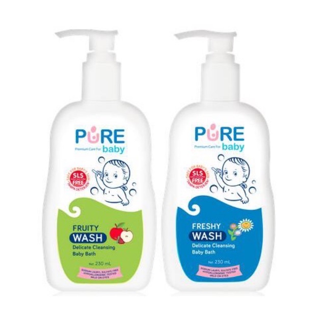 Pure Baby Wash Pump 230ml / Sabun Mandi Bayi Dengan Botol Pump