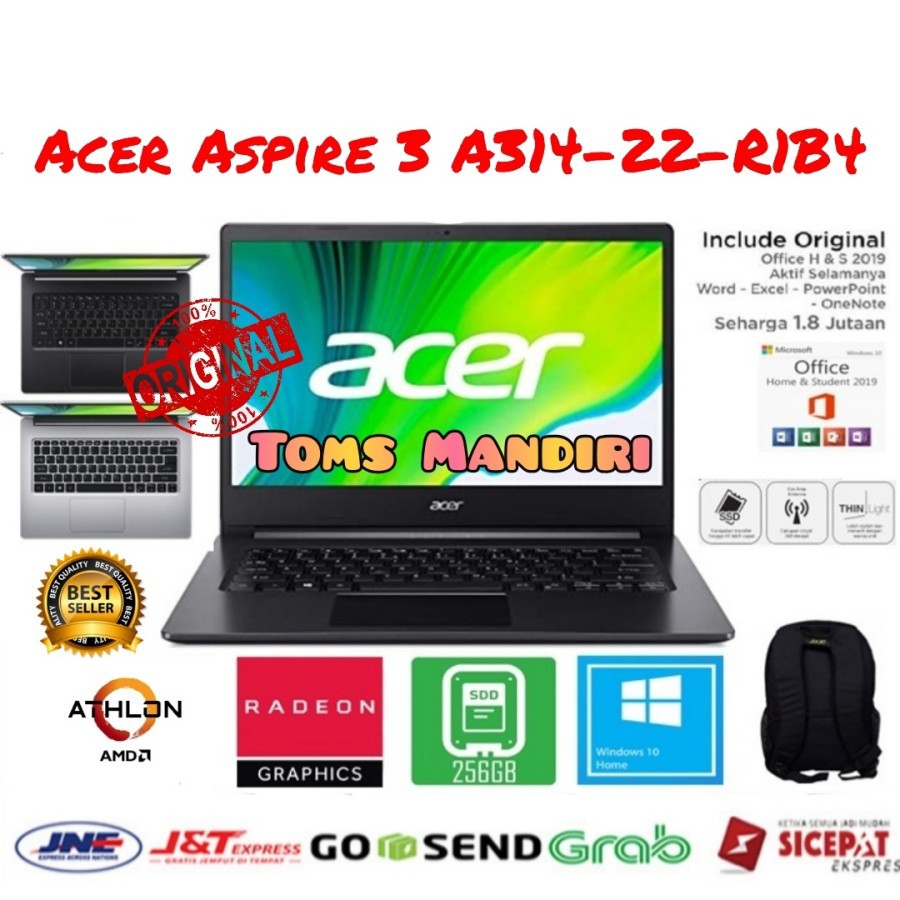 Acer Aspire 3 Slim A314-22-R1B4 AMD Athlon 3050U/4GB/256GB/ W10+OHS/14" FHD