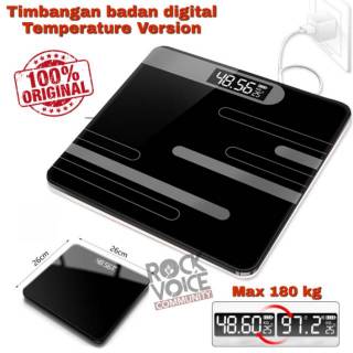 Timbangan badan digital max 180 kg Temperature Version baterai | Shopee