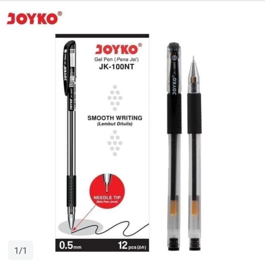 

12 pcs Pulpen Joyko / Gel Pen Pena Joyko JK-100NT / JK 100 / 0.5 mm - Hitam , Biru | Promo RR
