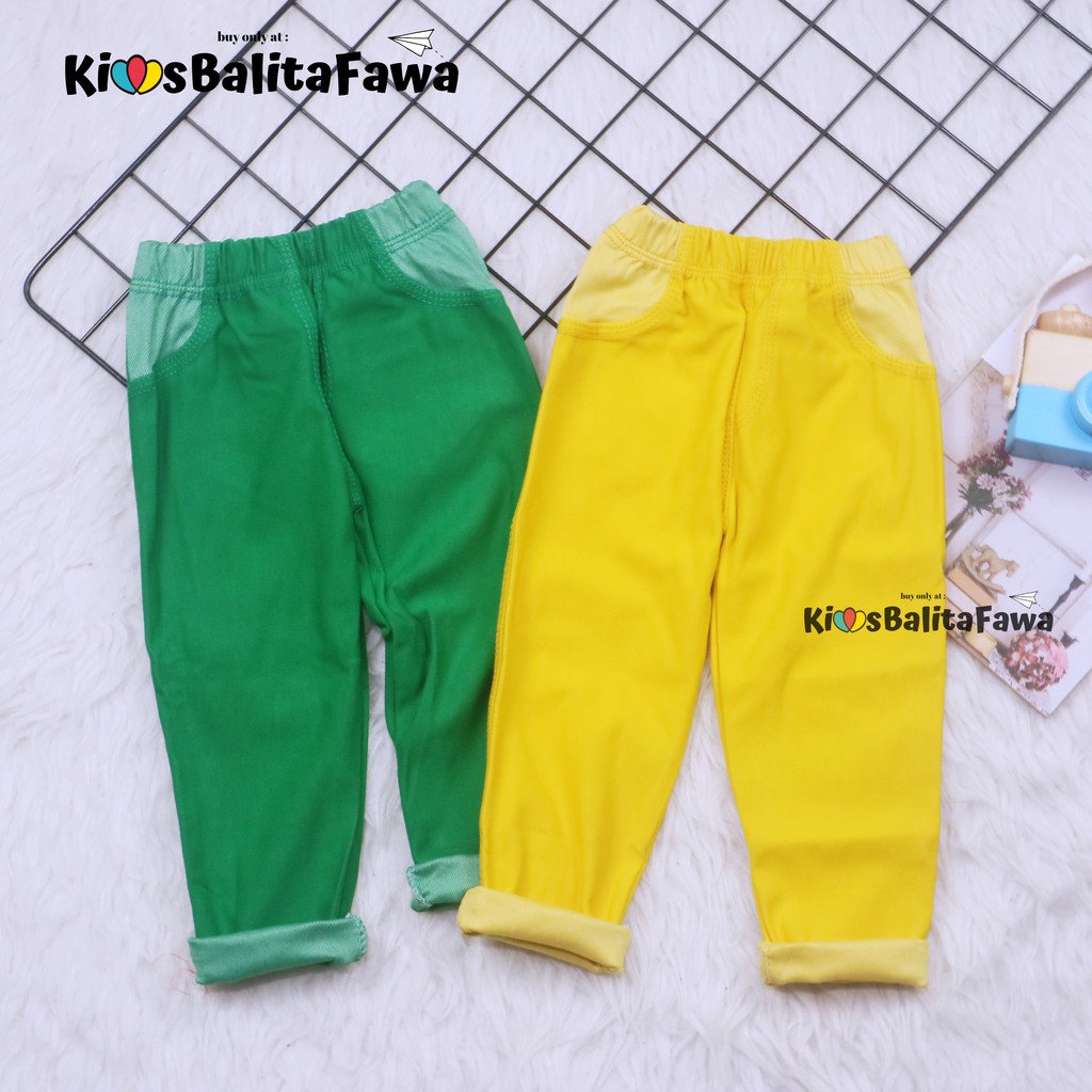 KANTONG JEANS Legging uk Bayi 6-18 Bulan /  Leging Bawahan Bayi Polos Murah Celana Panjang Tebal