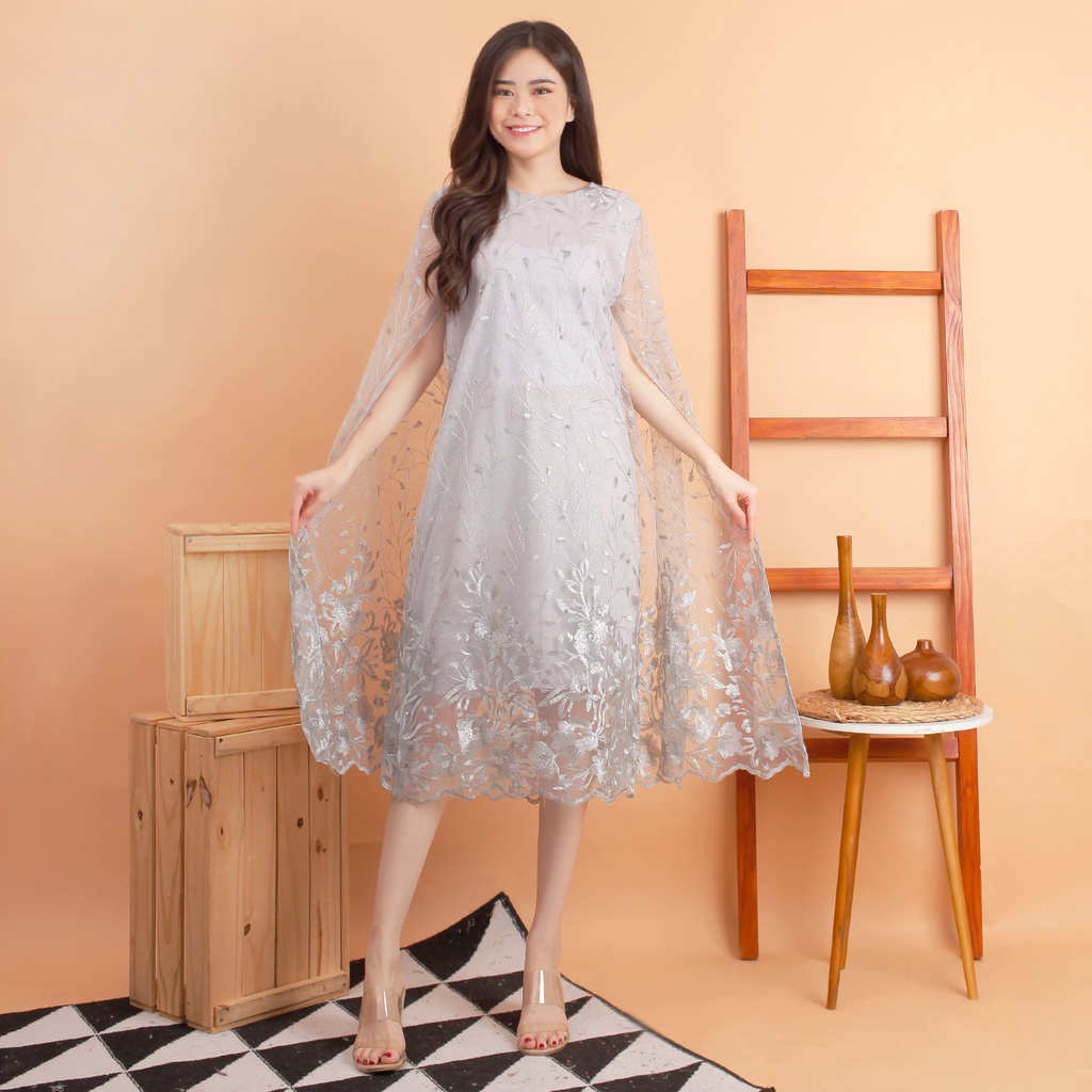 Kathryn collection # 4397, Dres tile bordir gliter mutiara dalaman furing