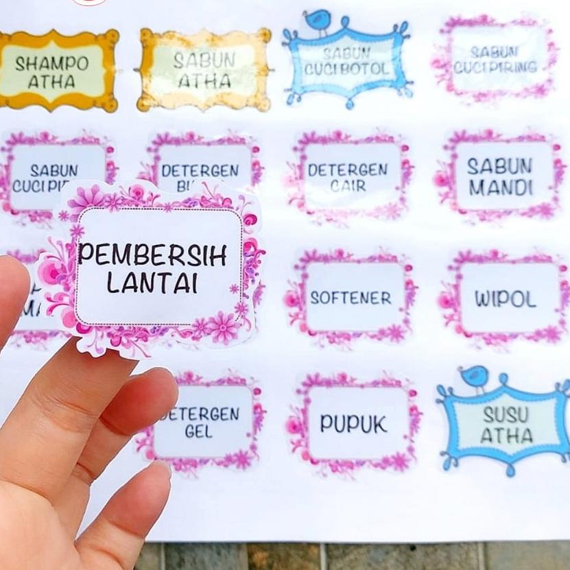 |12.12| ATR-655 Stiker Label Toples Label Bumbu Dapur Penanda Langsung Tempel Anti Air Motif Bunga H