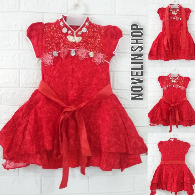 GAUN PESTA ANAK PEREMPUAN FASHION IMPORT BAJU IMLEK 1-12 TAHUN