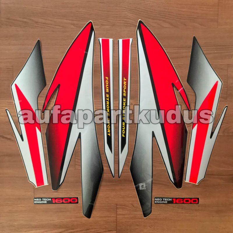 Stripping strip stiker sticker lis polet body Honda GL Pro NeoTech thn.1996 merah silver striping gl