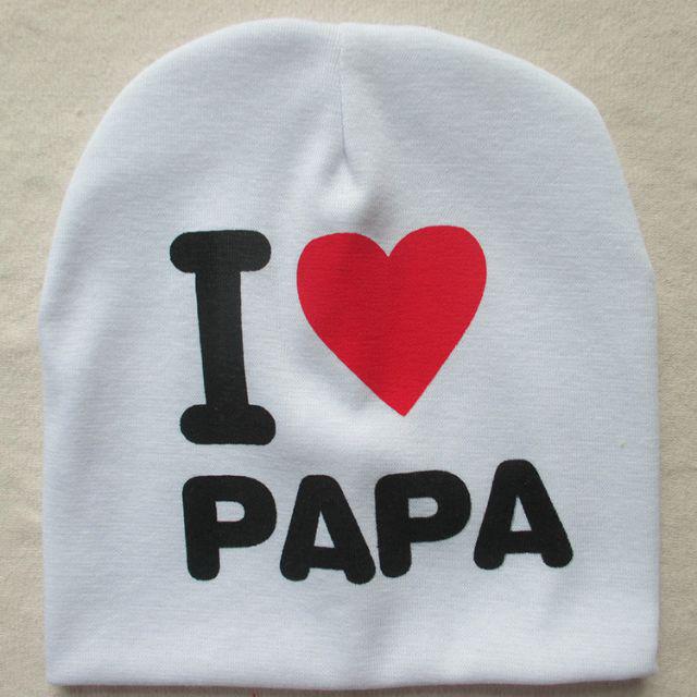 TP17- Kupluk I LOVE Papa Mama Topi Anak-Putih Papa