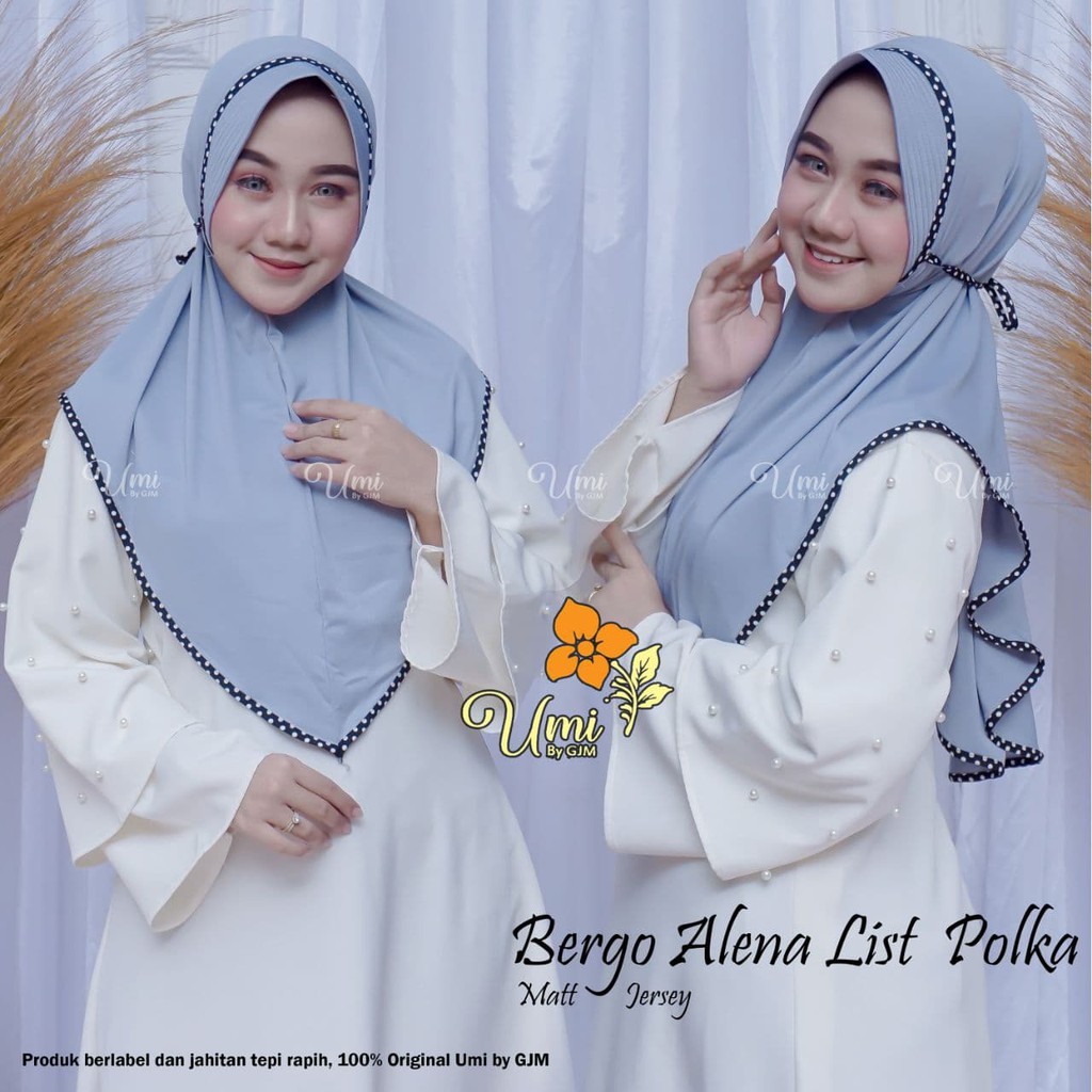 TERBARU - JILBAB BERGO ALENA JILBAB INSTAN MOITF POLKADOT || HIJAB INSTAN TALI