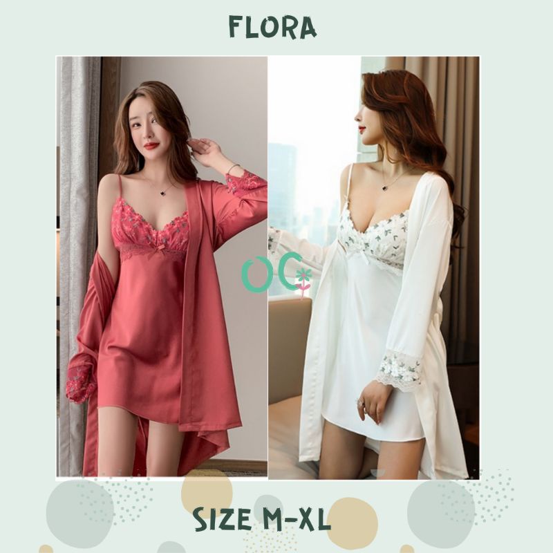 FLORA sexy kimono lingerie 2in1