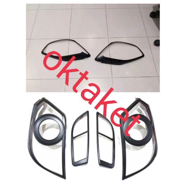 paket garnish lampu depan  belakang reflektor sporty chrome hitam