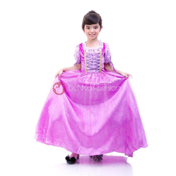 Baju Kostum Princess RAPUNZEL PREMIUM Dress Anak Perempuan Ultah