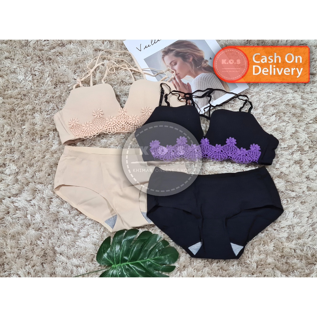 Bra setelan push up bra dan celana dalam cantik size 32-38