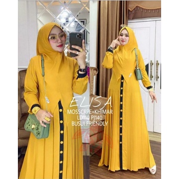 Pakaian Wanita Muslimah Trend Terbaru 2023 Fashion Muslim Dress Jumbo Syari Elisa Terkini Pesta Kond