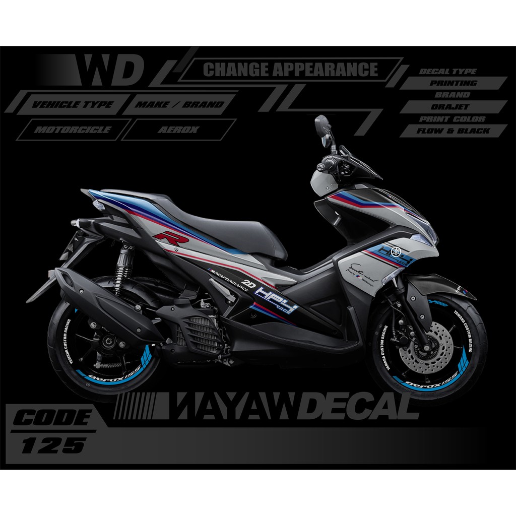 DECAL AEROX SILVER BMW