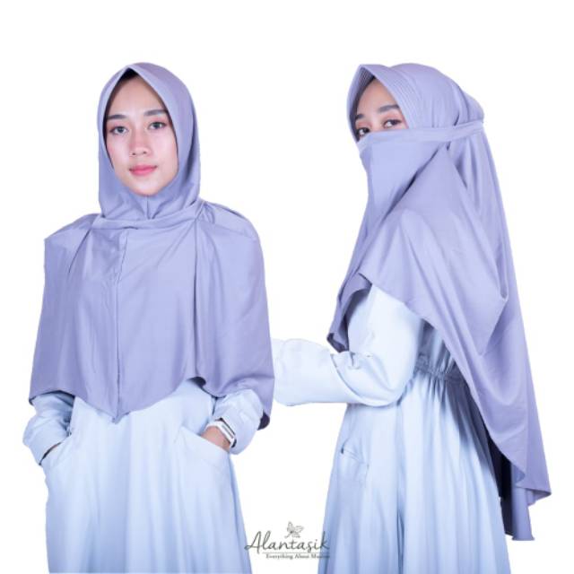 Jilbab Saudi AISYAH Pet Antem anti corona hijab instan niqob safety masker ALANTASIK R.14